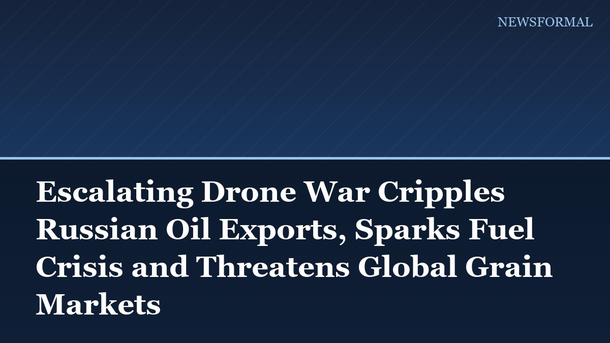 Escalating Drone War Cripples Russian Oil Exports, Sparks Fuel Crisis and Threatens Global Grain Markets