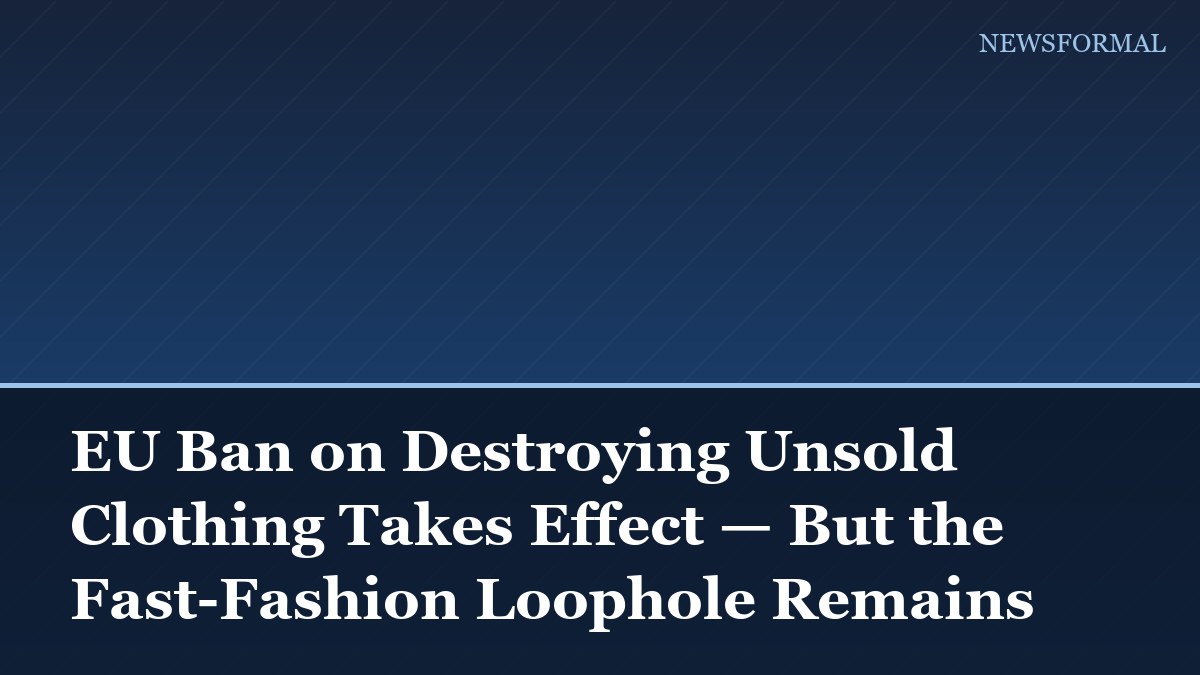 EU Ban on Destroying Unsold Clothing Takes Effect — But the Fast-Fashion Loophole Remains